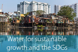 Water for sustainable growth and the SDGs - thin font transparent